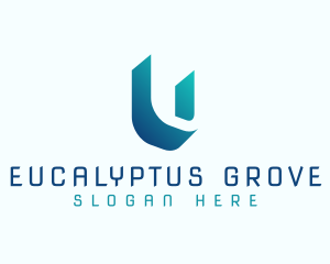 Gradient Shadow Letter U logo design