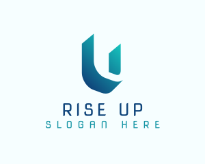 Gradient Shadow Letter U logo design