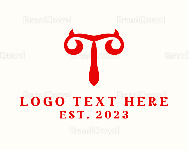 Red Devil Erotic Letter T Logo