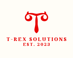 Red Devil Erotic Letter T logo design