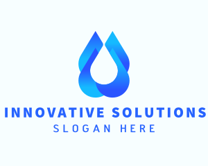 Blue Liquid Droplet Logo