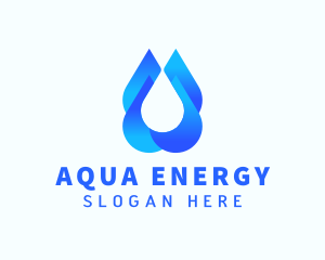 Hydropower - Blue Liquid Droplet logo design