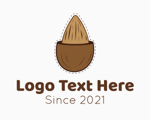 Vegan - Brown Almond Shell logo design