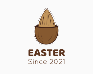 Vegan - Brown Almond Shell logo design