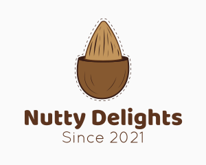 Nut - Brown Almond Shell logo design
