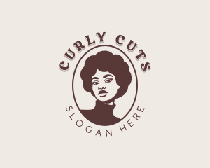Curly - Female Curly Hair logo design