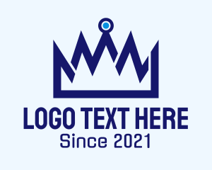 Cyber - Blue Digital Crown logo design