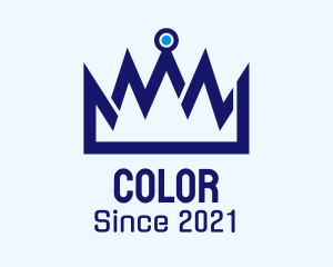 Cyberspace - Blue Digital Crown logo design