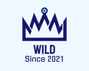 Cyber - Blue Digital Crown logo design