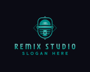 Studio Microphone Audio logo design