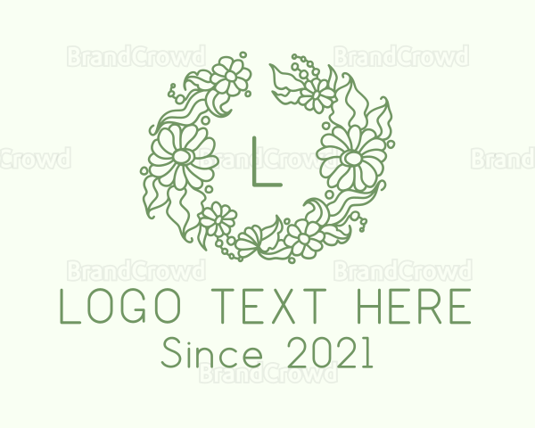 Botanical Wedding Wreath Logo