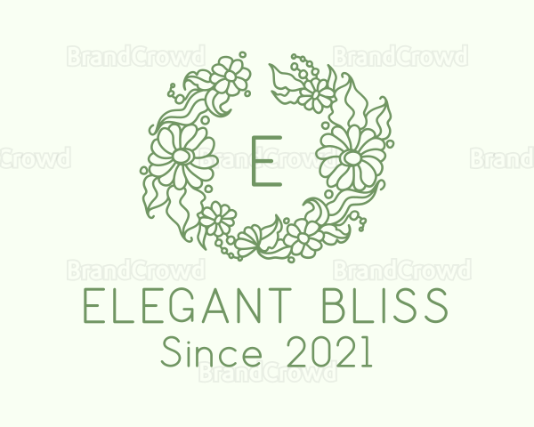 Botanical Wedding Wreath Logo