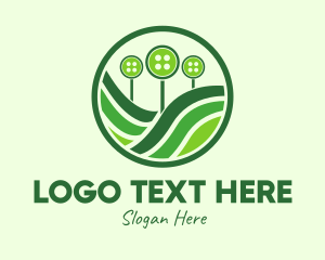Food Production - Green Button Farm logo design