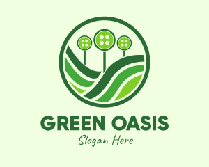 Green Button Farm logo design