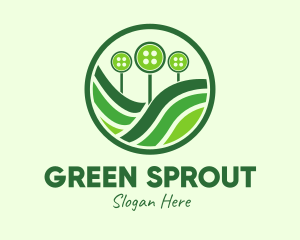 Green Button Farm logo design