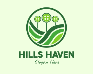 Green Button Farm logo design