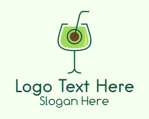 Avocado Cocktail Drink Logo