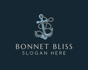 Marine Anchor Rope Letter B logo design