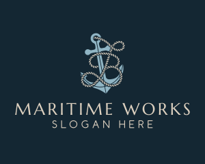 Shipyard - Marine Anchor Rope Letter B logo design