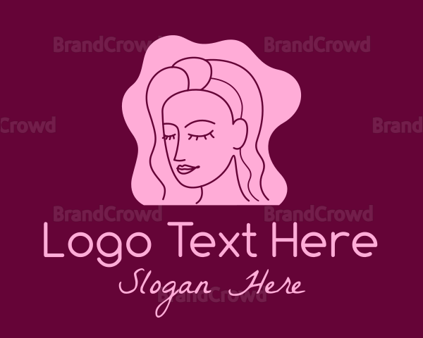 Woman Outline Hairstylist Logo