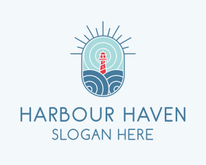 Harbour - Pier Lighthouse Tower logo design