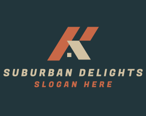 Suburban - House Estate Letter K logo design