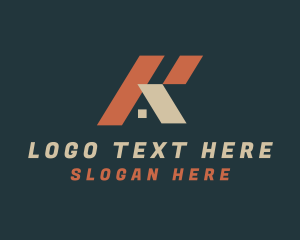 Suburban - House Estate Letter K logo design