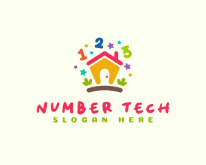 Preschool Math Number logo design