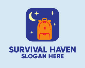 Survival - Moon Backpack Mobile App logo design