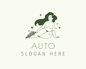 Naked - Green Nude Woman Model logo design