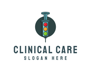 Medical Syringe Vaccine  logo design