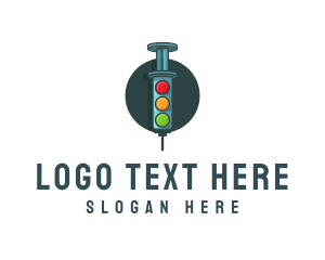 Med - Syringe Traffic Light Vaccine logo design