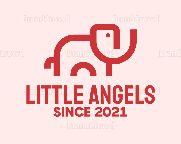 Red Elephant Outline Logo