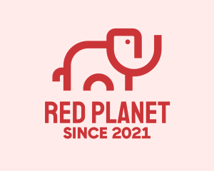 Red Elephant Outline  logo design