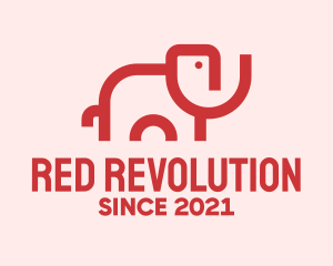 Red Elephant Outline  logo design