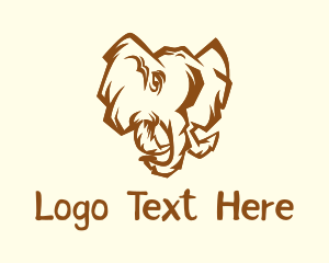 Trunk - African Safari Elephant logo design