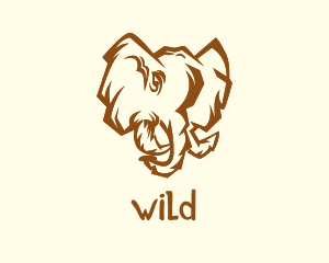 African Safari Elephant  Logo