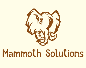 Mammoth - African Safari Elephant logo design