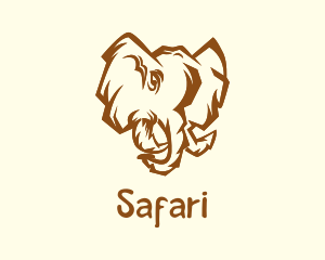 African Safari Elephant  logo design