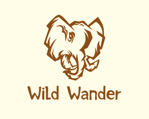 African Safari Elephant  logo design