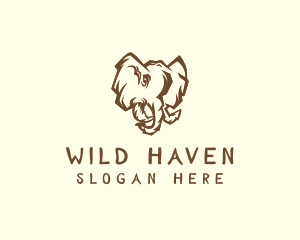 African Safari Elephant  logo design