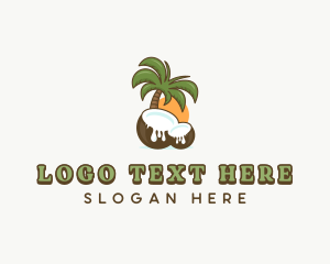 Coconut - Organic Coconut Juice logo design