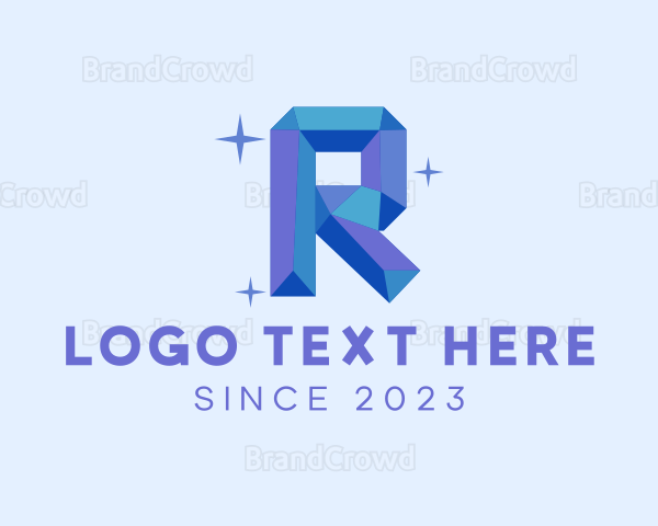 Shiny Gem Letter R Logo