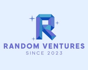 Shiny Gem Letter R logo design