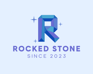 Shiny Gem Letter R logo design