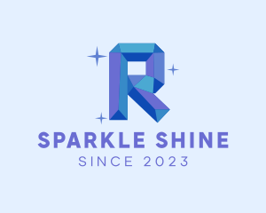 Twinkle - Shiny Gem Letter R logo design