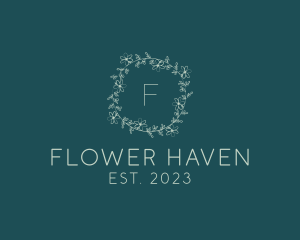 Flower Vines Wreath Florist logo design