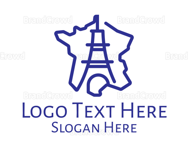 Stroke Eiffel Tower Geography Logo