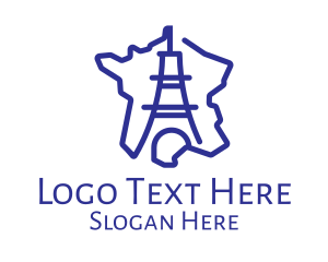 Line - Stroke Eiffel Tower Geography logo design