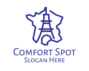 Stroke Eiffel Tower Geography logo design